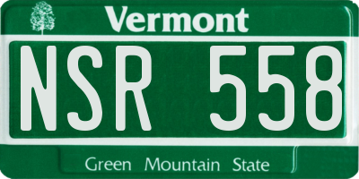 VT license plate NSR558