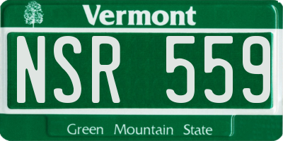 VT license plate NSR559