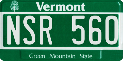 VT license plate NSR560
