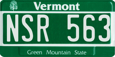 VT license plate NSR563