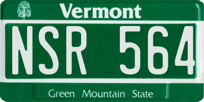 VT license plate NSR564