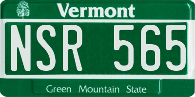 VT license plate NSR565