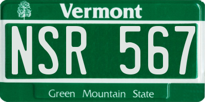 VT license plate NSR567