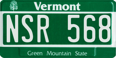 VT license plate NSR568