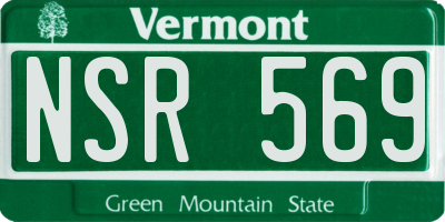 VT license plate NSR569