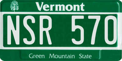 VT license plate NSR570