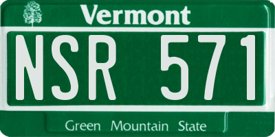 VT license plate NSR571