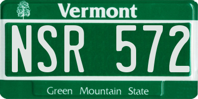 VT license plate NSR572
