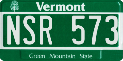 VT license plate NSR573