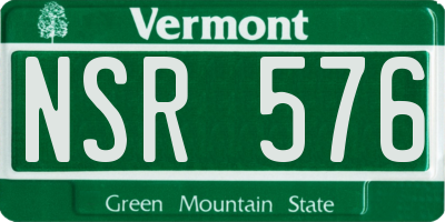 VT license plate NSR576