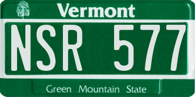 VT license plate NSR577