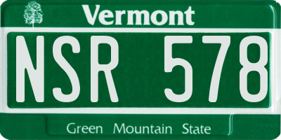 VT license plate NSR578
