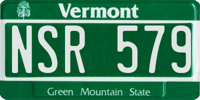 VT license plate NSR579