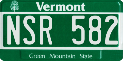 VT license plate NSR582