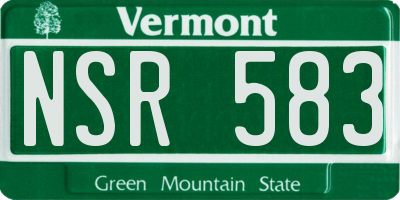 VT license plate NSR583