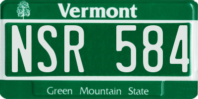 VT license plate NSR584