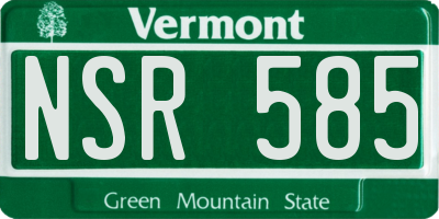 VT license plate NSR585