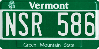 VT license plate NSR586