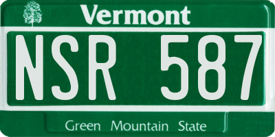 VT license plate NSR587