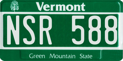 VT license plate NSR588