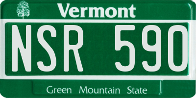 VT license plate NSR590