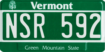 VT license plate NSR592