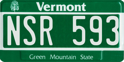 VT license plate NSR593