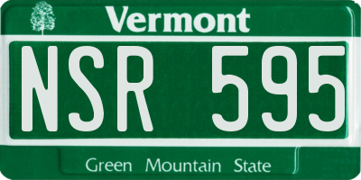 VT license plate NSR595