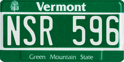 VT license plate NSR596