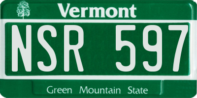 VT license plate NSR597
