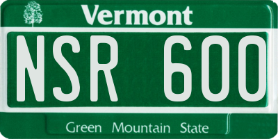 VT license plate NSR600