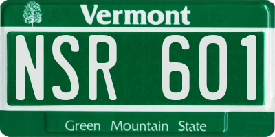 VT license plate NSR601