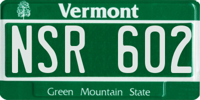 VT license plate NSR602