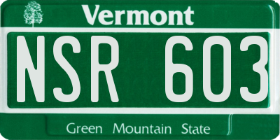 VT license plate NSR603