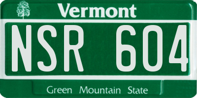 VT license plate NSR604