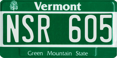 VT license plate NSR605