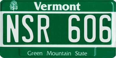 VT license plate NSR606