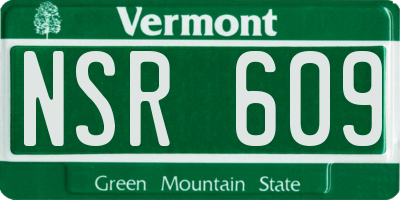 VT license plate NSR609