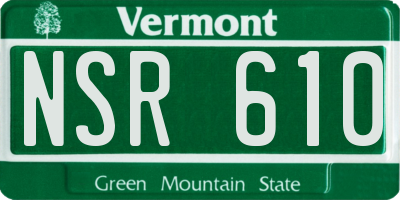 VT license plate NSR610