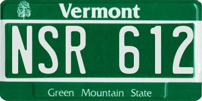 VT license plate NSR612
