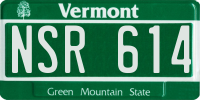 VT license plate NSR614