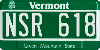 VT license plate NSR618