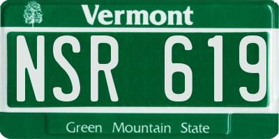VT license plate NSR619