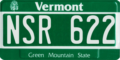 VT license plate NSR622