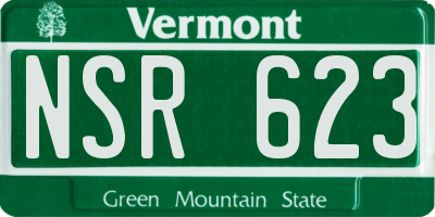 VT license plate NSR623