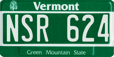 VT license plate NSR624
