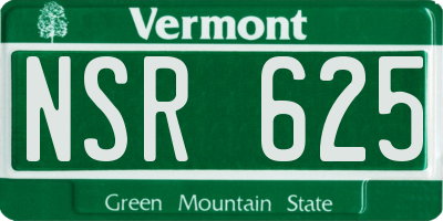 VT license plate NSR625