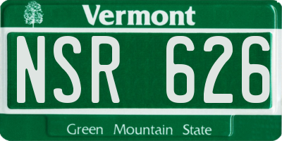 VT license plate NSR626