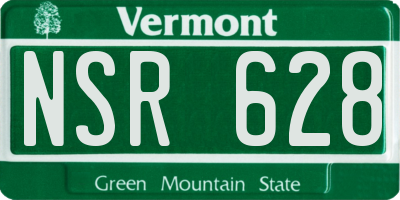 VT license plate NSR628