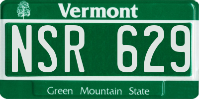 VT license plate NSR629
